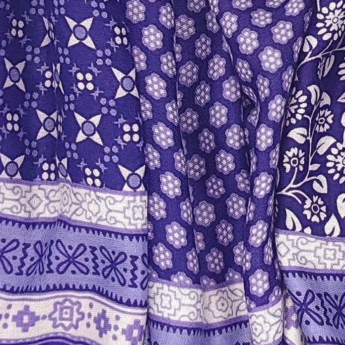 Foulard imprimé géométrique avec pompon bicolore – Image 3