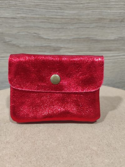 Petit porte-monnaie en cuir Rouge